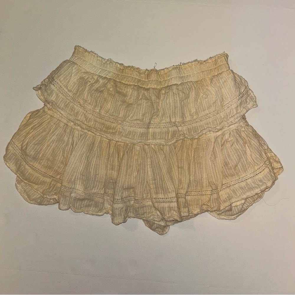 Loveshackfancy pale yellow skirt